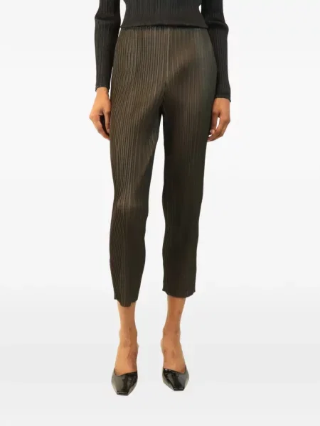 Περικομμένο παντελόνι Pleats Please Issey Miyake πράσινο