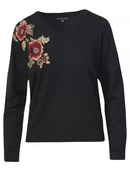 KOROSHI Pulover bej / roșu negru