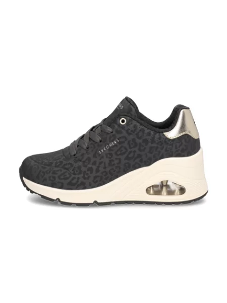 Safari tenisky Skechers na klínovém podpatku černé
