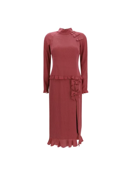 Sukienka midi Alessandra Rich w grochy czerwona