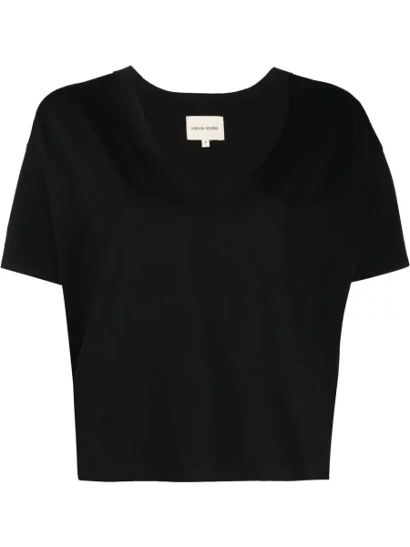 Tricou Loulou Studio cu decolteu în V negru