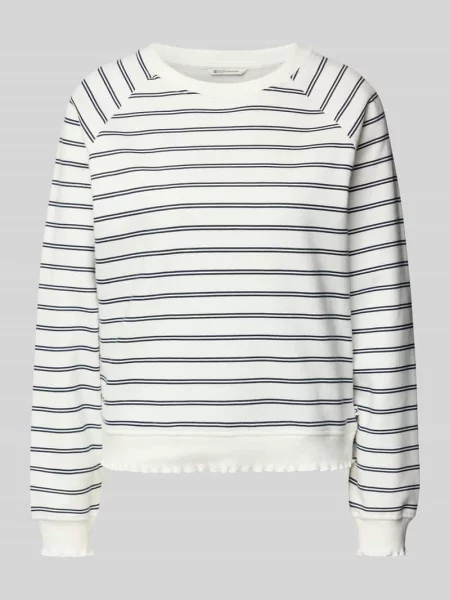 Bluza o kroju regular fit z mieszanki bawełny Tom Tailor Denim biała