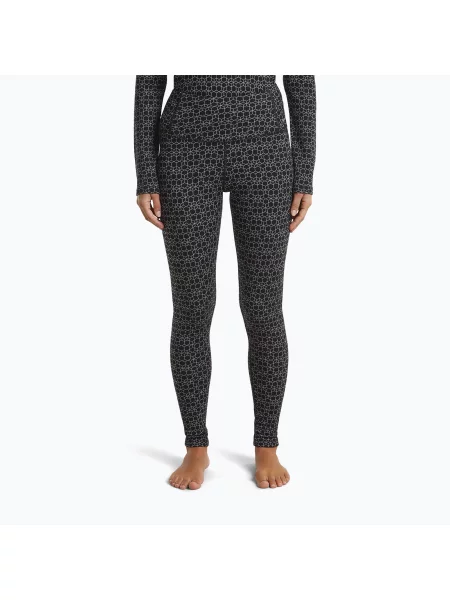Pantaloni termoactivi pentru femei icebreaker Merino Tech Vertex High Rise black/snow negru