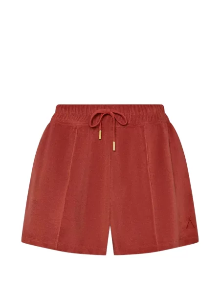 Pantaloni scurți Aman din material terry cu cordon roșu