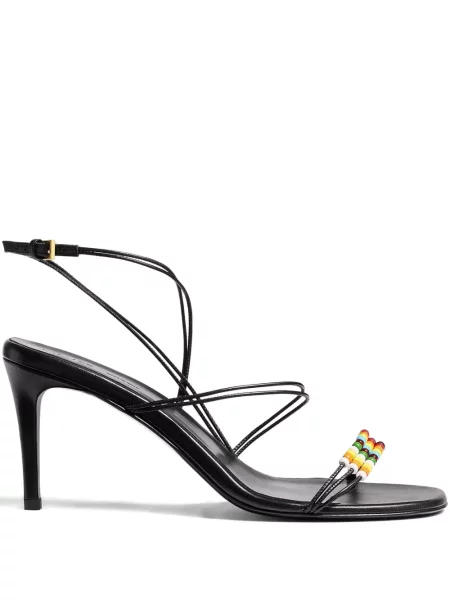 Sandály Khaite na suchý zip s korálky černé