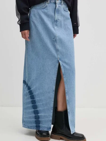Traper suknja Pepe Jeans MAXI SKIRT HW TIE DYE maxi ravna plava