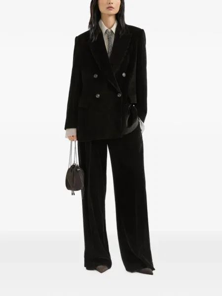 Sacou Brunello Cucinelli de catifea cord negru