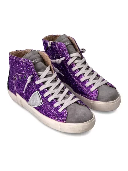 Buty do tenisa Philippe Model zamszowe do tenisa fioletowe