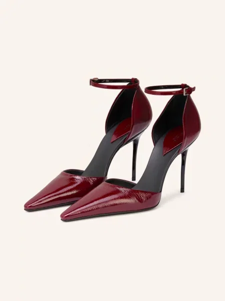 Alaïa Lakované Lodičky D'orsay tmavě červená