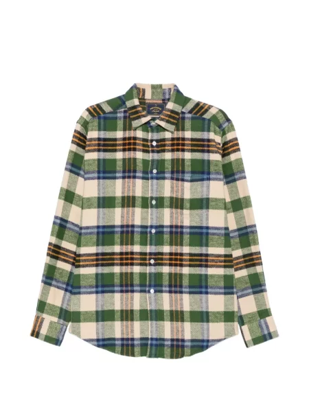 Cămașă Portuguese Flannel în carouri de flanelă verde