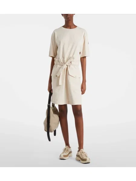 Cu centură rochie Moncler din jerseu alb