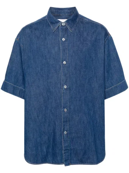 Къс дънкова риза Studio Nicholson синьо