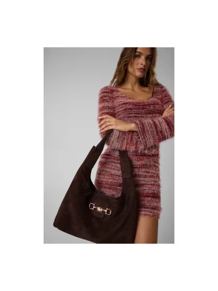 Guess kabelka typu tote dámska z imitácie semišu SUNSET hnedá
