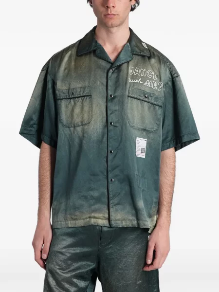 Cămașă Maison Mihara Yasuhiro cu broderie verde