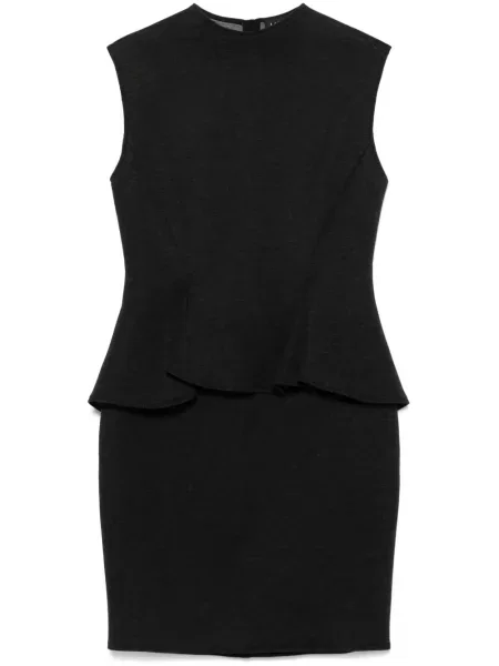 Cu peplum rochie mini Lanvin de costum gri