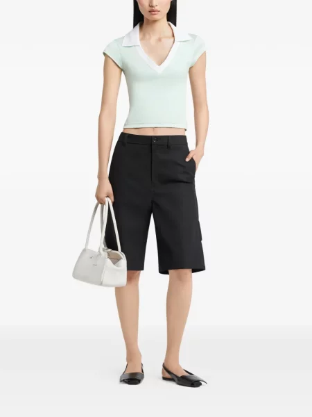 Tricou Courreges cu decolteu în V verde