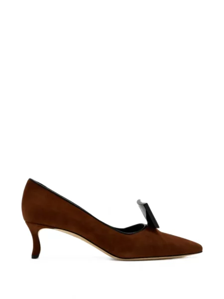 Pantofi cu toc Manolo Blahnik din piele de căprioară maro