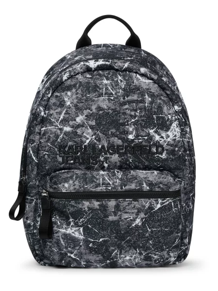 KARL LAGERFELD JEANS Rucsac / negru / alb gri