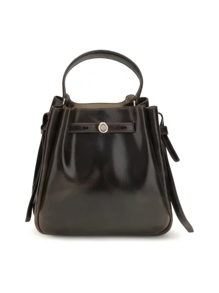 Kapelusz Tory Burch zamszowy z przetarciami brązowy