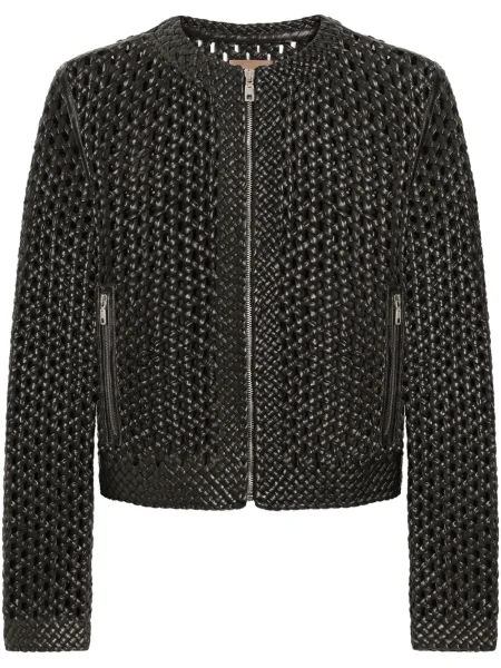 Кожено яке Dolce & Gabbana черно