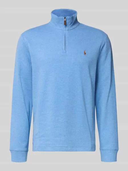 Sweter z dzianiny ze stójką Polo Ralph Lauren niebieski