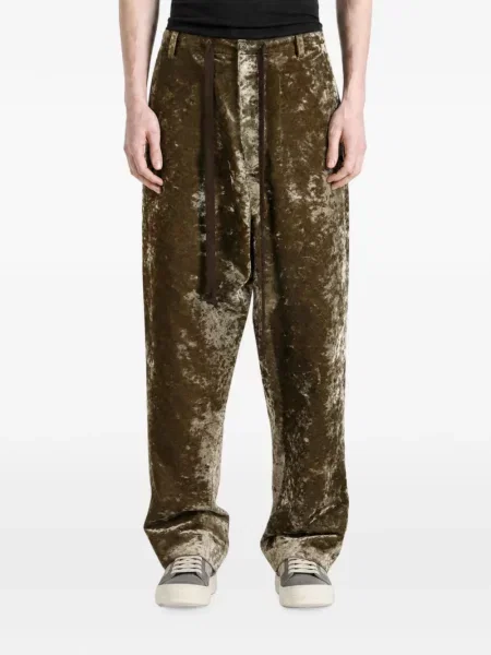 Pantaloni Uma Wang de catifea cu cordon maro