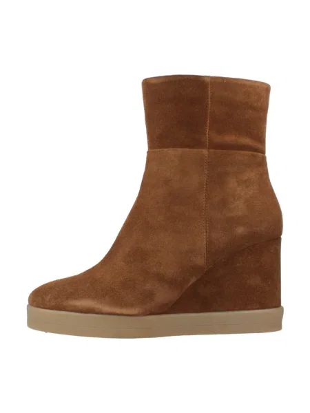 Členková obuv Geox D Elidea Wedge hnedá