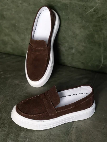 Замшеві Лофери Legessy JERSEY_COFFEE коричневий