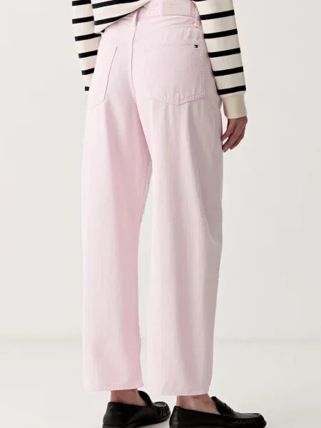 Tommy Hilfiger jeansy barrel różowe