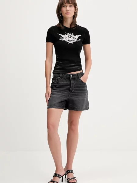 Jeans kratke hlače Diesel DE-JIRO SHORTS črna