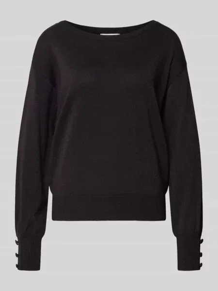 Sweter z dzianiny z ozdobnymi model ‘MOBBE’ B.young czarny