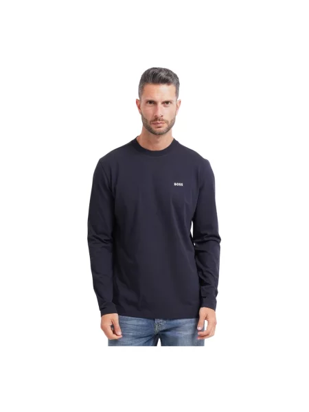 Boss Green longsleeve gładki niebieski