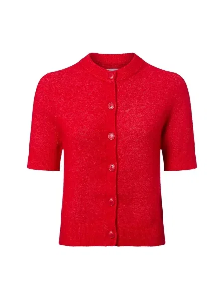 Samsøe Samsøe Kardigan z zawartością alpaki Sanoura Kobiety Wełna jednolity S czerwony