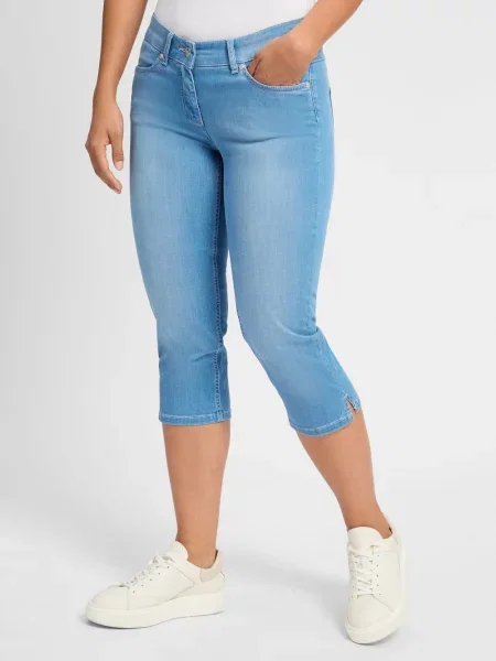 TONI Dżinsy capri Perfect Shape Kobiety jednolity 38 niebieski