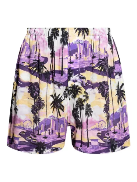 Pantaloni scurți Balenciaga cu imagine violet