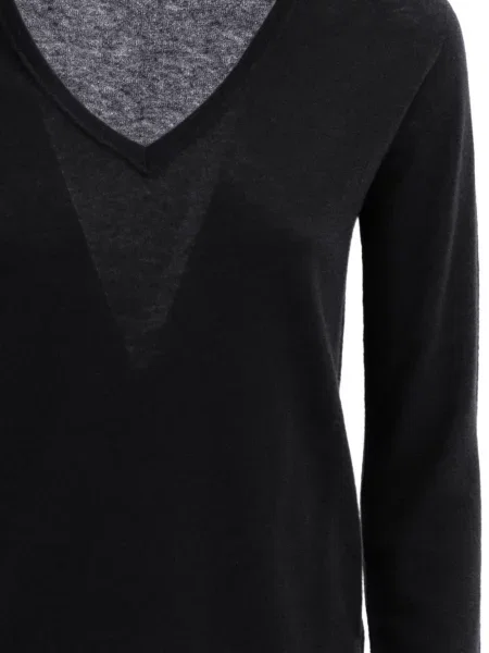 Top Majestic Filatures s V-izrezom crna