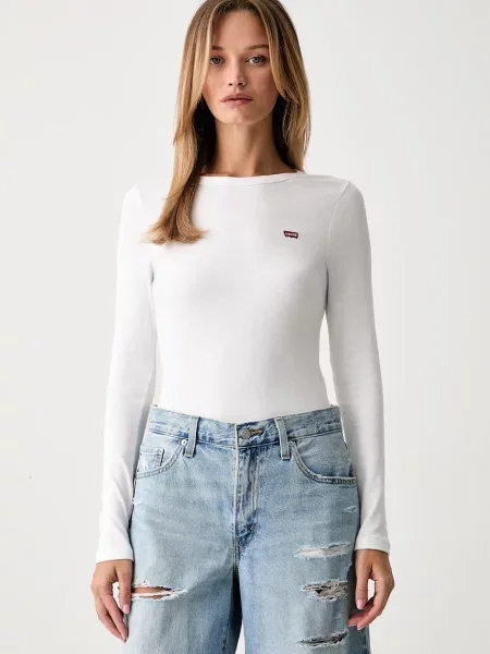 Levi's блуза с дълги ръкави дамска от с HAYES LS бяло
