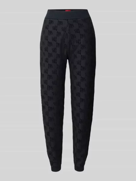 HUGO spodnie lounge TERRYMONOGRAM_PANTS czarne