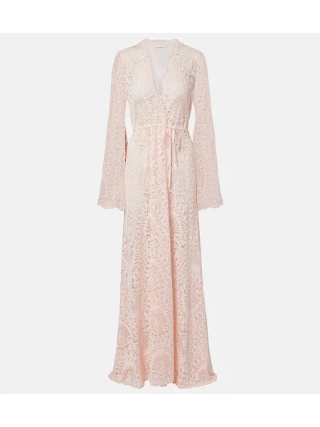 Rochie maxi Alexandra Miro din dantelă de costum roz