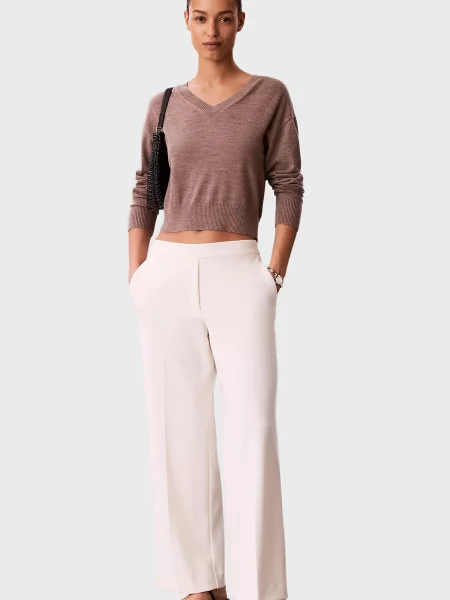 Брюки Calvin Klein из крепа белые