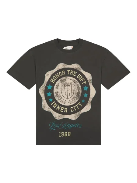 Tricou Honor The Gift cu decolteu rotund negru