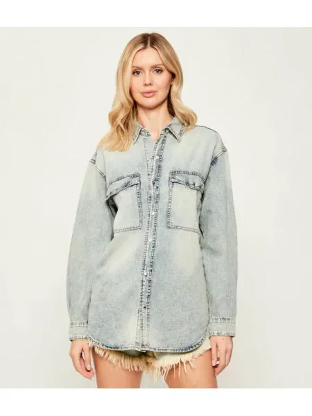 One Teaspoon De blugi cămașă ESSENTIAL | Oversize fit albastru