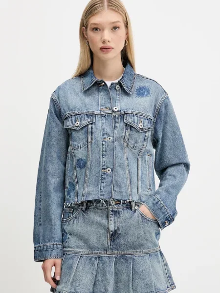 Hugo Blue geacă jeans de tranziție albastru