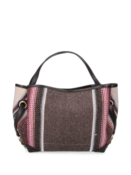 Geantă shopper Chloé cu dungi maro