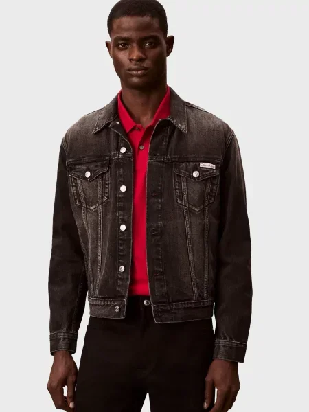 Класична джинсова куртка Calvin Klein Jeans чорна