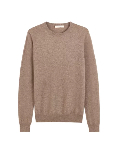 GOBI Cashmere Pulover Women's Essential Cashmere Crewneck Sweater închis bej