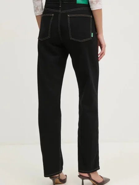 Džíny United Colors of Benetton high waist černé