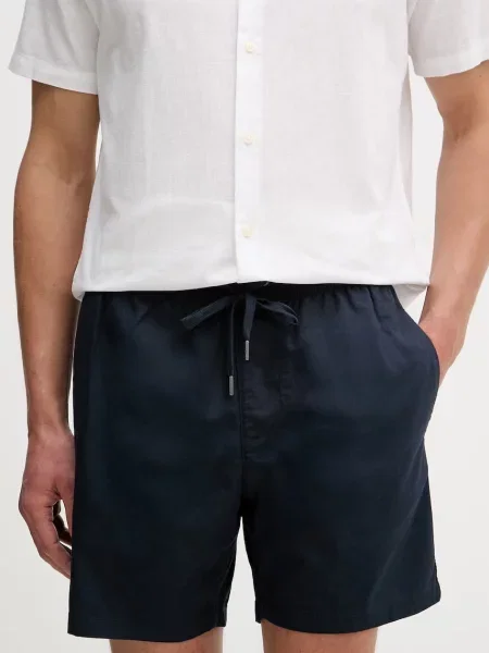 Kratke hlače z dodatkom lanu U.S. Polo Assn. LINEN DECK modra