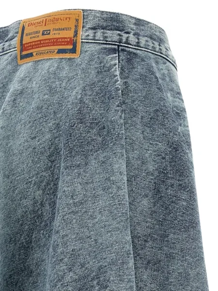 Fustă din denim Diesel cu strasuri albastru
