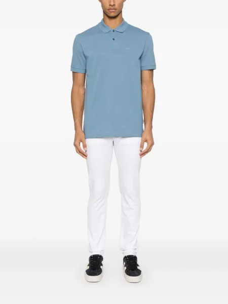 Polo Boss cu broderie albastru